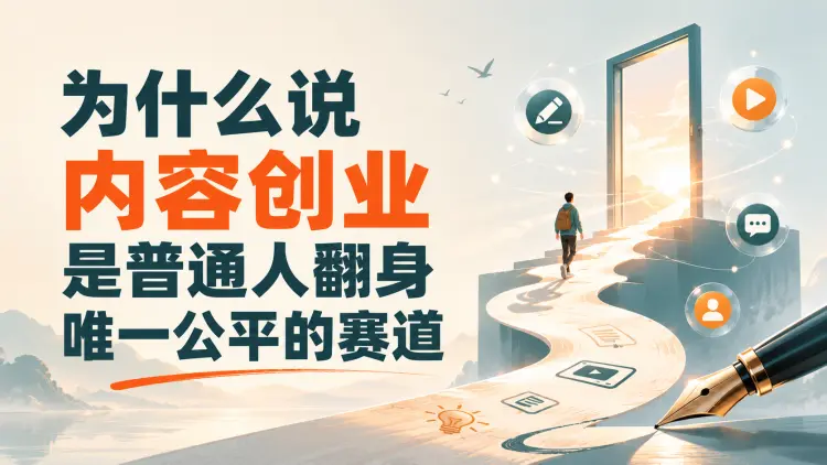为什么说内容创业，是普通人翻身唯一公平的赛道-知峰社