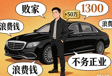 一个人买了辆奔驰，被骂了1300次，却悄悄赚了50万