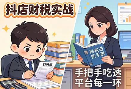 抖店财税实战全流程：从对账到报税+职场进阶，手把手吃透平台每一环，告别糊涂账！