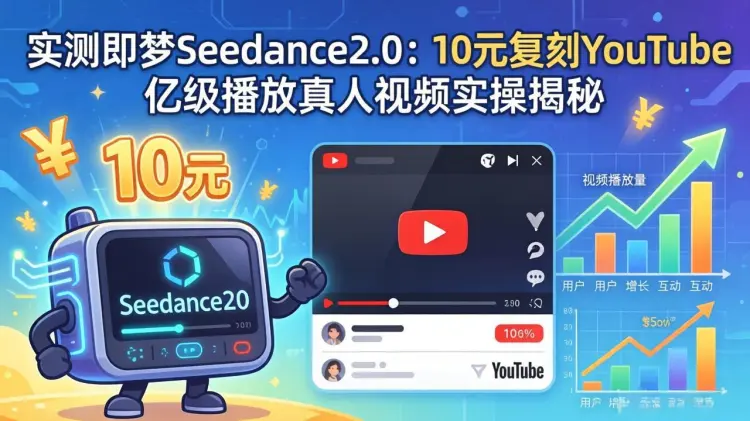 实测即梦Seedance2.0：10元复刻YouTube亿级播放真人视频实操揭秘-知峰社