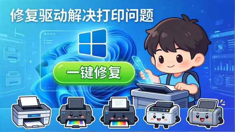 打印机驱动一键修复:自动识别型号匹配驱动,解决Win11无法打印难题-知峰社