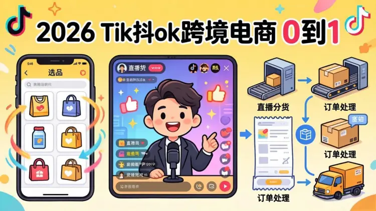 从0到1跑通 TikTok 跨境电商：开店选品 + 内容起号 + 直播带货全流程-知峰社