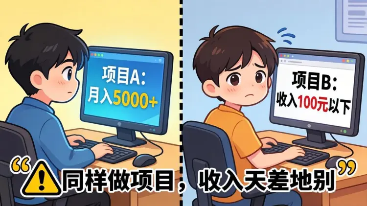 同样做互联网项目，别人月入大几千，你为何连 100 块都赚不到