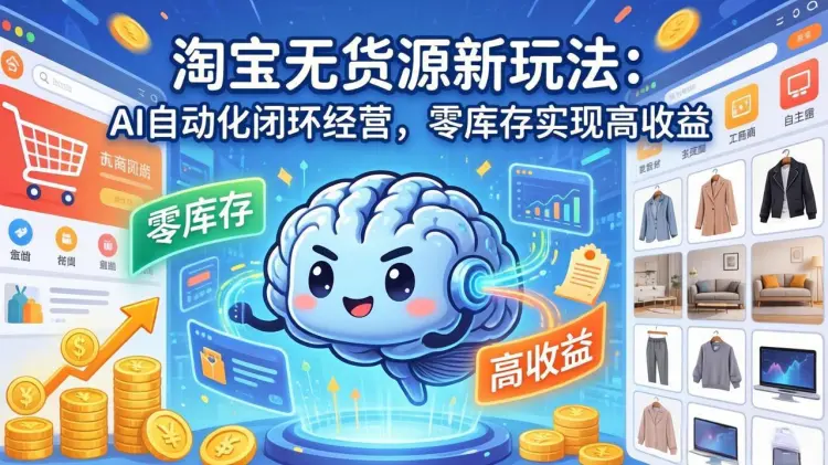 淘宝无货源新玩法：AI自动化闭环经营，零库存实现高收益-知峰社