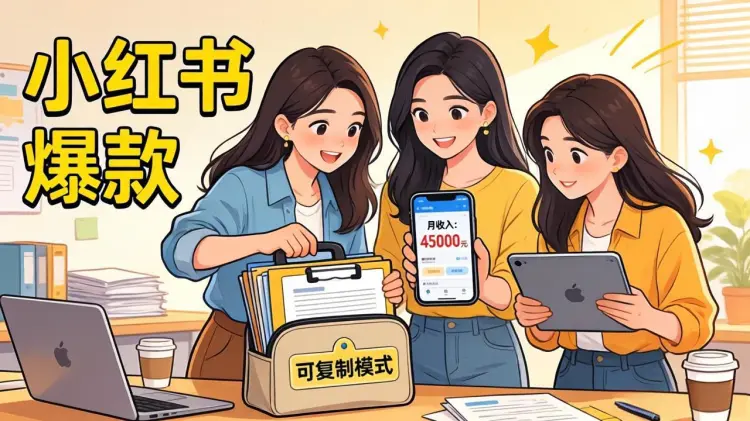 靠小红书 K12 虚拟资料，3人团队月入 4-5 万：模式可复制-知峰社