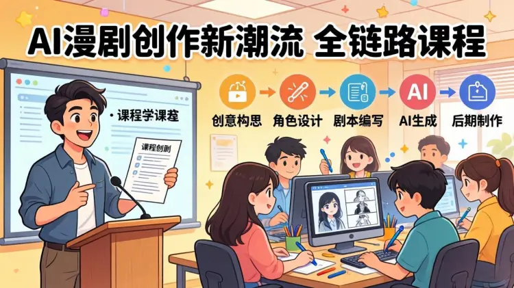 AI漫剧创作新潮流：全链路课程助力零基础量产]-知峰社