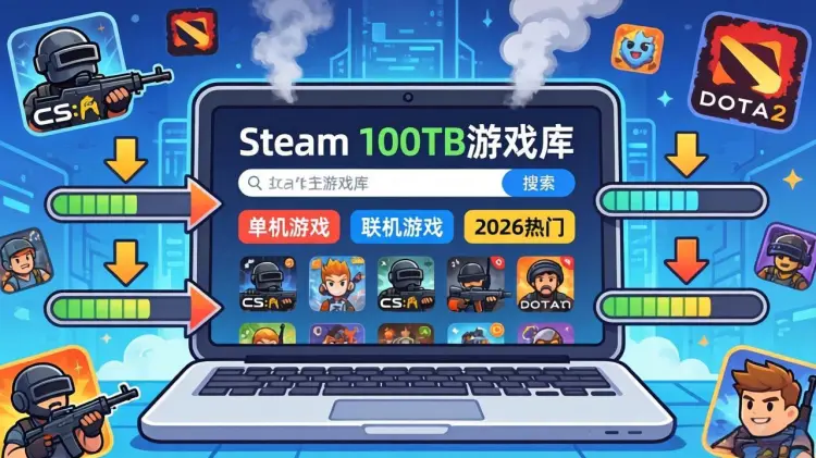 Steam游戏资源站100TB免费下载:2026热门单机联机游戏一站式检索与获取指南-知峰社