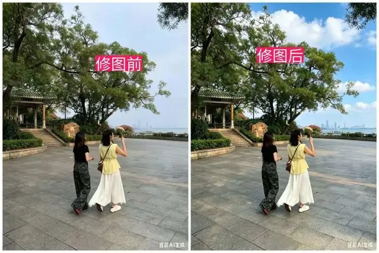 五一拍照全是人?原来一键修图这么简单