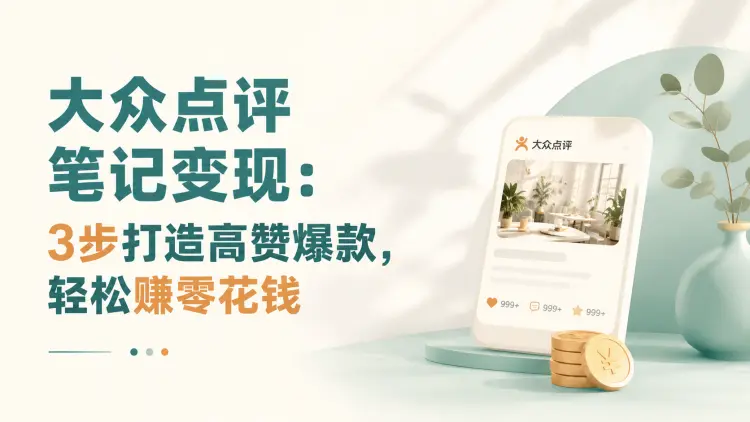 大众点评笔记变现:3步打造高赞爆款,轻松赚零花钱-知峰社