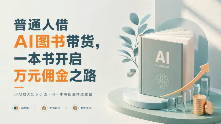 深度解析！普通人借AI图书带货，一本书开启万元佣金之路-知峰社