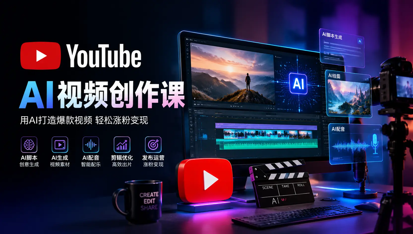 零基础做AI油管变现?手把手教账号搭建与YPP申诉-知峰社