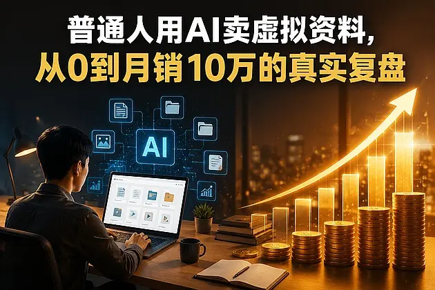 普通人用AI卖虚拟资料，从0到月销10万的真实复盘分享｜知峰社