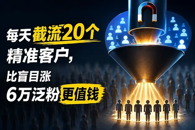 每天截流20个精准客户，比盲目涨6万泛粉更值钱｜知峰社