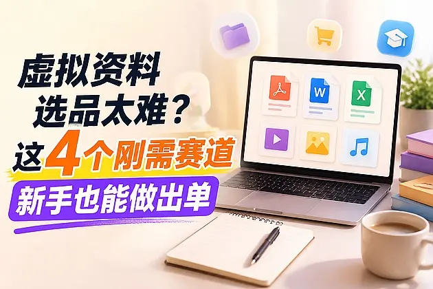 虚拟资料选品太难？这4个刚需赛道新手也能做出单｜知峰社