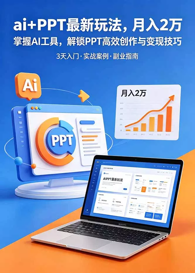 ai+PPT最新玩法，月入2万掌握AI工具，解锁PPT高效创作与变现技巧3天入门，实战案例·副业指南-知峰社