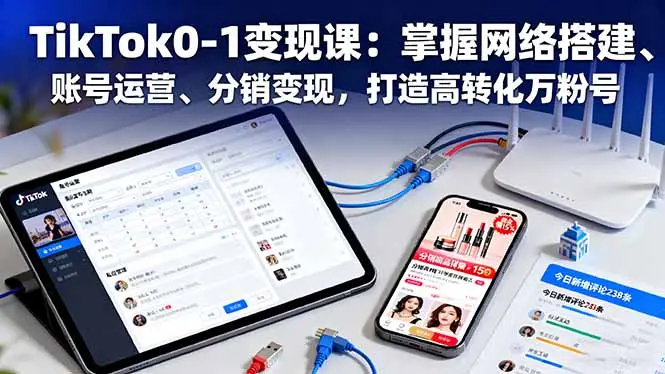 TikTok0-1变现课：掌握网络搭建、账号运营、分销变现，打造高转化万粉号-知峰社