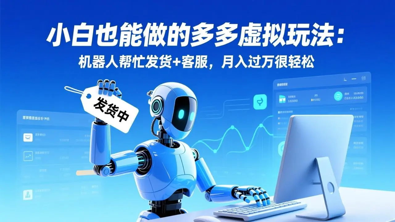 小白也能做的多多虚拟玩法：机器人帮忙发货+客服，月入过万很轻松-知峰社