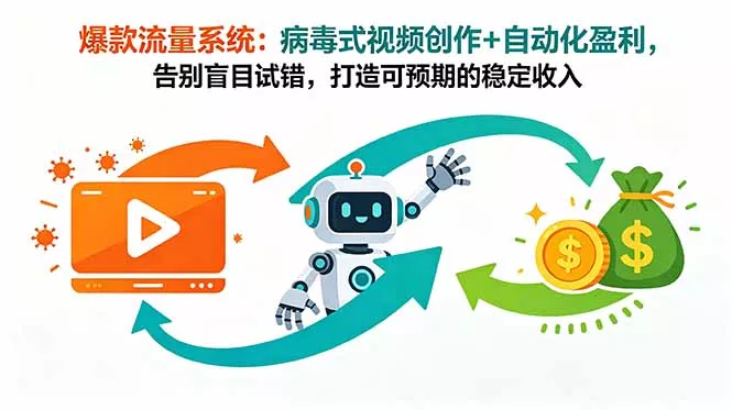 爆款流量系统：病毒式视频创作+自动化盈利，告别盲目试错，打造可预期的稳定收入-知峰社