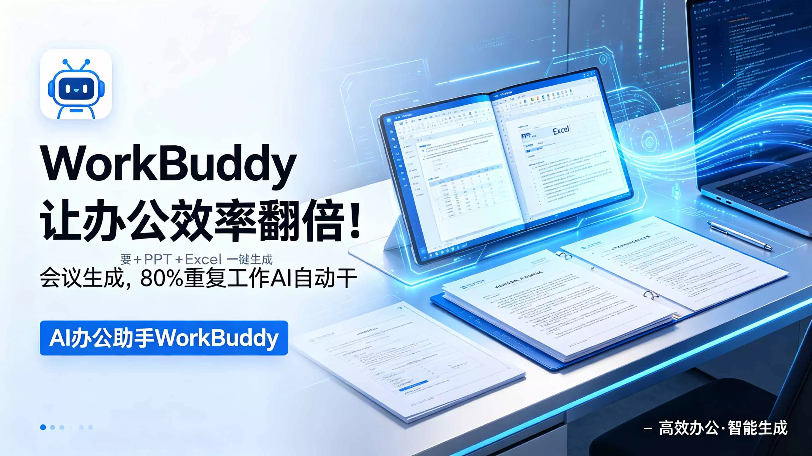 WorkBuddy让办公效率翻倍！会议纪要+PPT+Excel一键生成，80%重复工作AI自动干-知峰社