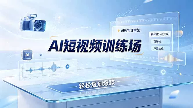老陈AI短视频训练场：AI短视频框架+换背景SwitchXAI+首尾帧+声音生成，轻松复刻爆款-知峰社