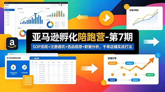 亚马逊孵化陪跑营-第7期：SOP流程+注册避坑+选品梳理+数据分析，千单店铺实战打法-知峰社
