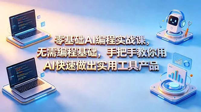 零基础AI编程实战课-更新,无需编程基础,手把手教你用AI快速做出实用工具产品-知峰社