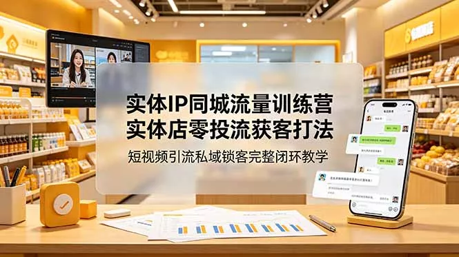 实体IP同城流量训练营:实体店零投流获客打法,短视频引流私域锁客完整闭环教学-知峰社