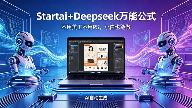 AI自动做电商详情页：Startai+Deepseek万能公式，不用美工不用PS，小白也能做-知峰社