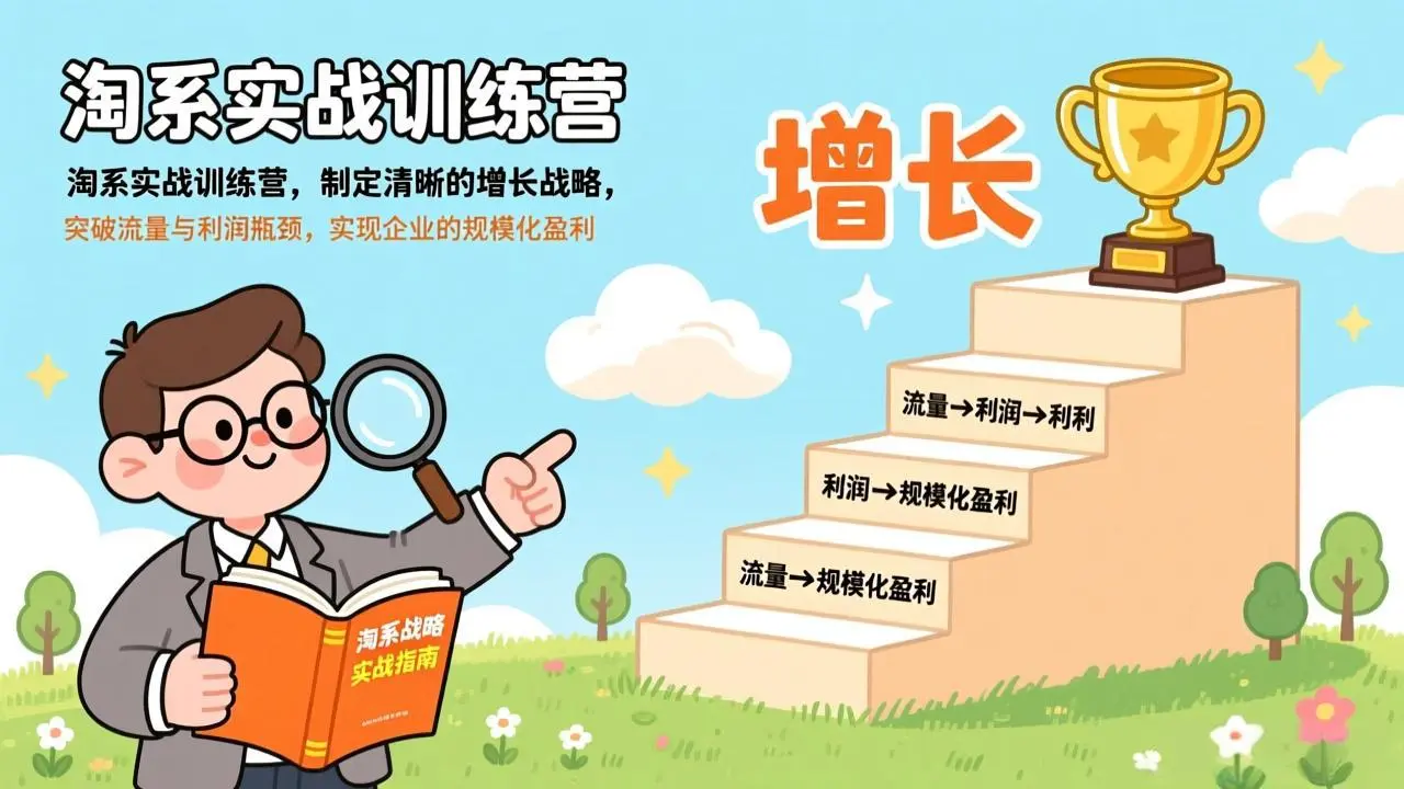淘系实战训练营，制定清晰的增长战略，突破流量与利润瓶颈，实现企业的规模化盈利-知峰研习社