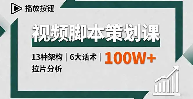 视频脚本策划课，13种架构、6大话术、拉片分析，单条播放百万+-知峰社