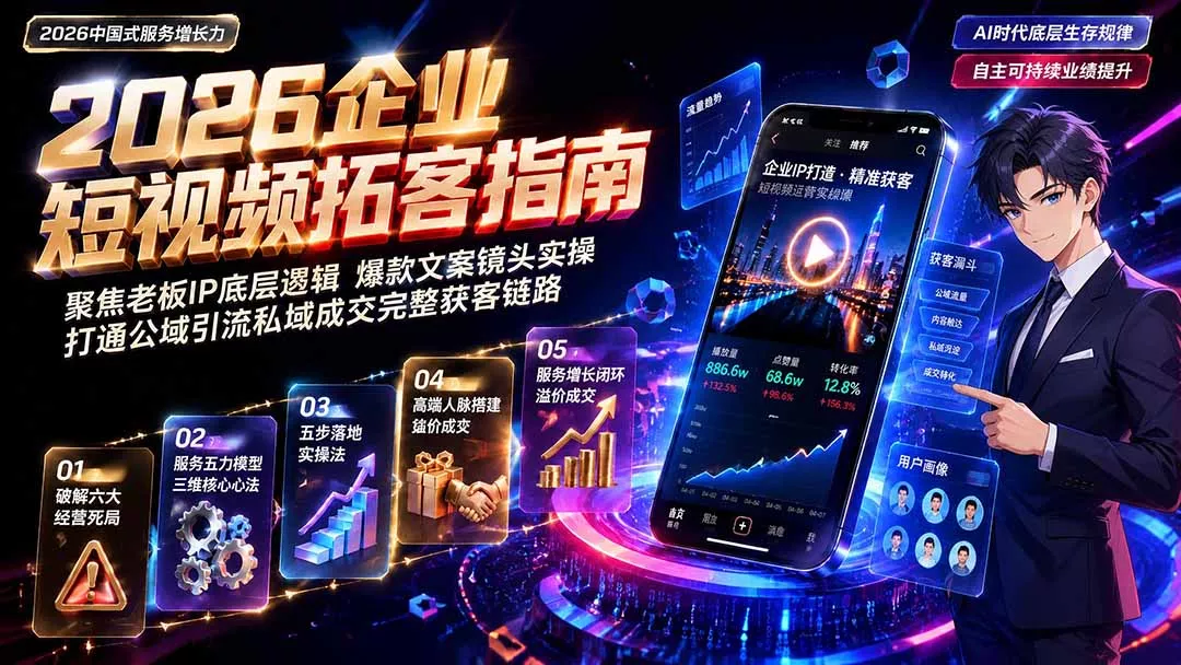 2026AI时代服务增长力实战课-无水印｜五力模型三维心法教学，破解门店客源流失低价内卷实现长效业绩增长-知峰社