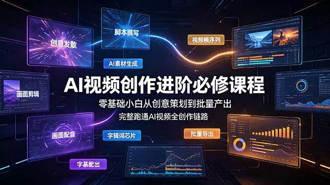 AI视频创作进阶必修课程:零基础小白从创意策划到批量产出,完整跑通AI视频全创作链路-知峰社
