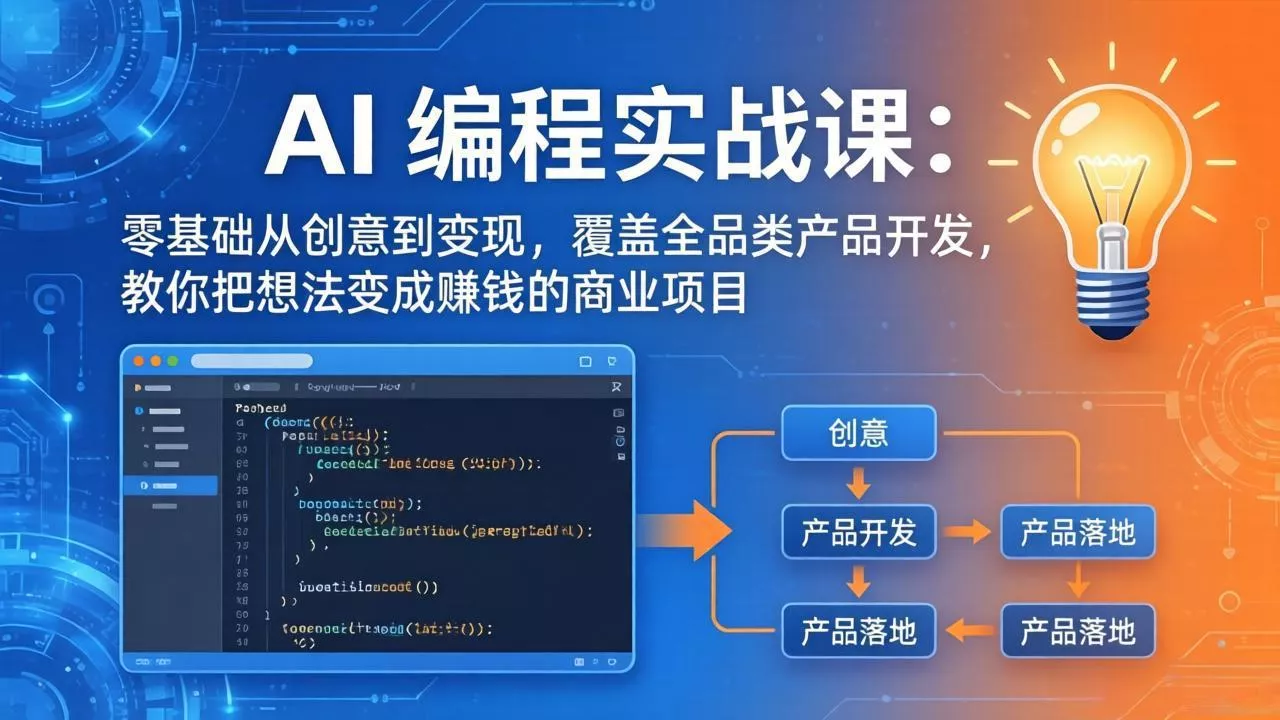 AI编程实战课-第三期-5月19更新：零基础从创意到变现，覆盖全品类产品开发，把想法变成赚钱项目-知峰社