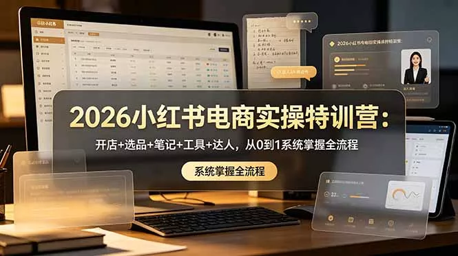 2026小红书电商实操特训营:开店+选品+笔记+工具+达人,从0到1系统掌握全流程-知峰社