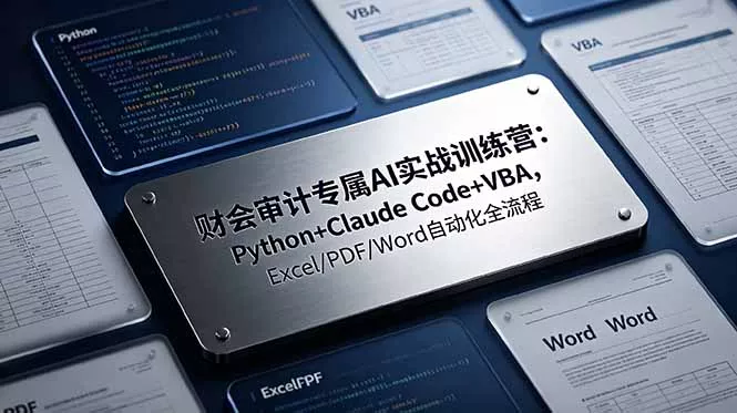 财会审计专属 AI实战训练营：Python+Claude Code+VBA，Excel/PDF/Word自动化全流程-知峰社