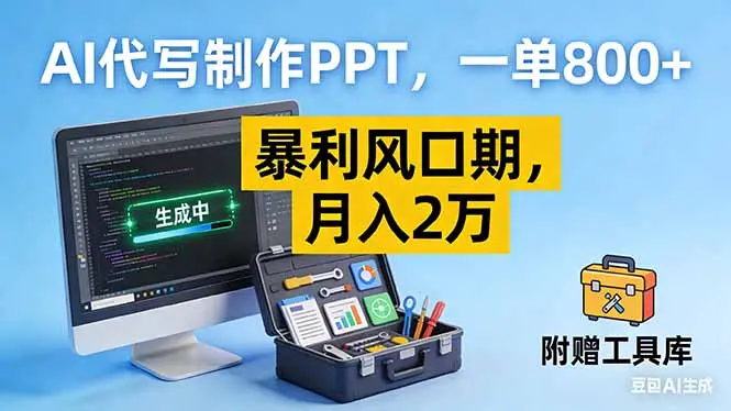 AI代写制作PPT，一单800+， 暴利风口期，月入2万【附工具】-知峰研习社