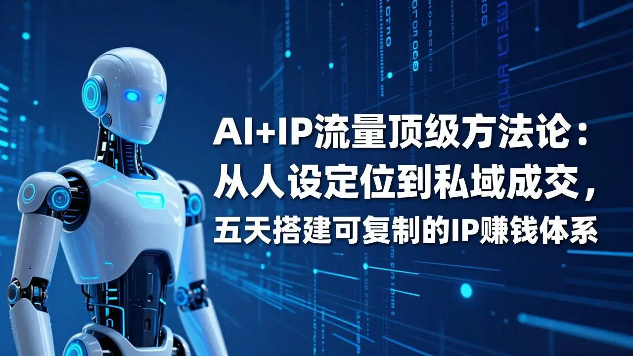 AI+IP顶级方法论:从人设定位到私域成交,五天搭建可复制的IP赚钱体系-知峰研习社