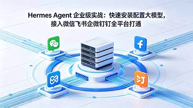 Hermes Agent 企业级实战：快速安装配置大模型，接入微信飞书企微钉钉全平台打通-知峰社