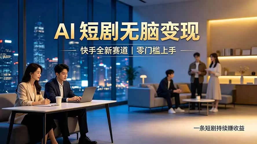 别乱找副业了,快手 AI 短剧零门槛长久被动增收-知峰社