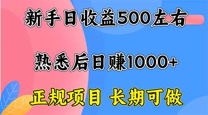新手日收益500+ 正规项目 长期可做-知峰社