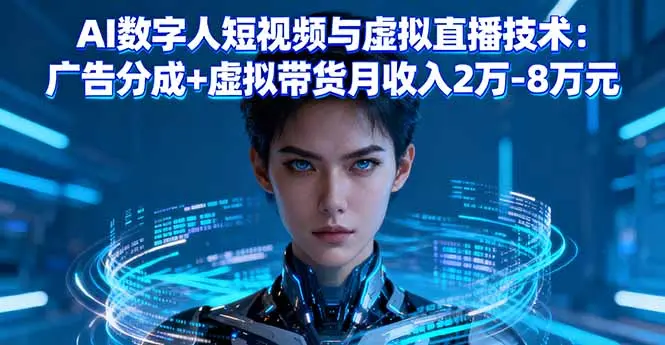 AI数字人短视频与虚拟直播技术:广告分成+虚拟带货月收入2万-8万元-知峰社