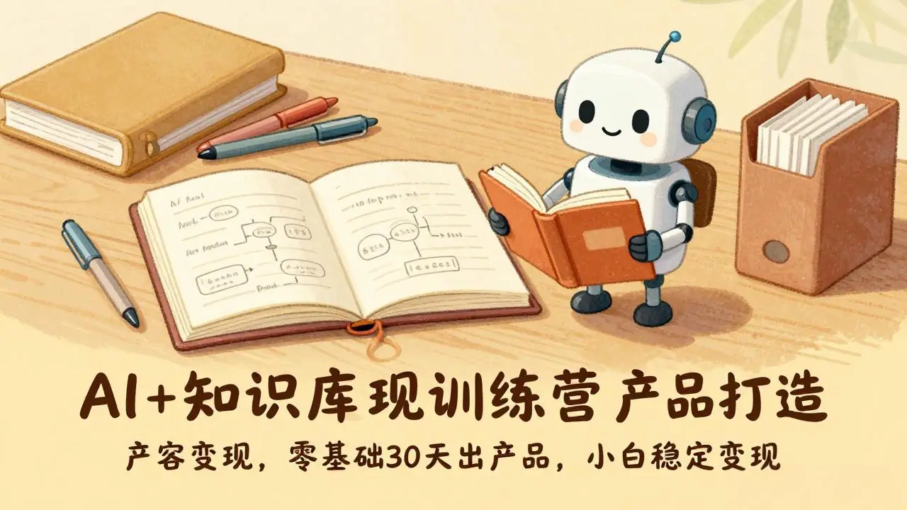 AI+知识库变现训练营,产品打造、内容创作、全平台变现,零基础30天出产品,小白稳定变现-知峰研习社