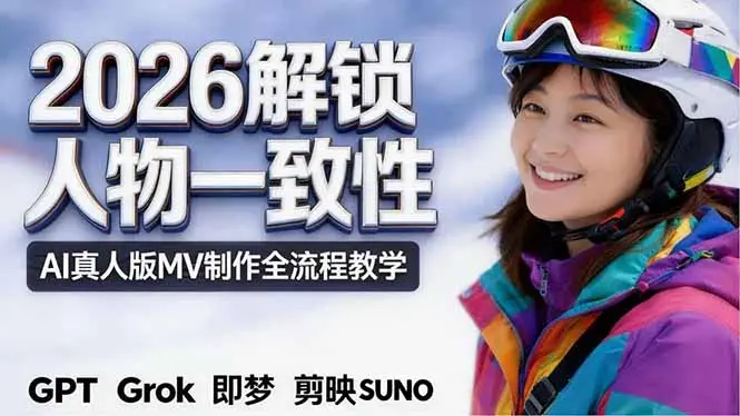 2026独创解锁人物一致性：AI真人版MV制作，不讲空话，不拼概念，全流程实操-知峰社