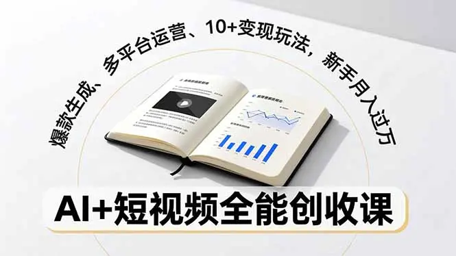 AI+短视频全能创收课，爆款生成、多平台运营、10+变现玩法，新手月入过万-知峰研习社