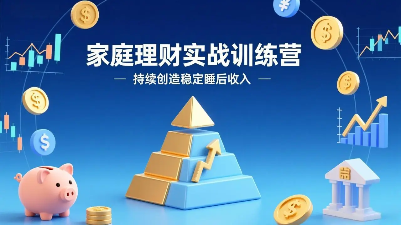 家庭理财实战训练营：从0到1建体系，三阶进阶层层递进，助你持续创造稳定睡后收入-知峰研习社