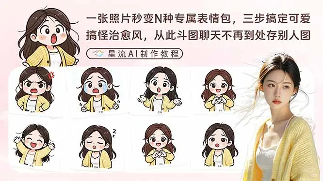 一张照片秒变N种专属表情包,三步搞定可爱搞怪治愈风,从此斗图聊天不再到处存别人图-知峰社