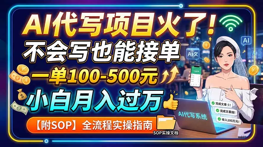 AI代写项目火了!不会写也能接单,一单100-500元,小白月入过万【附SOP】-知峰社