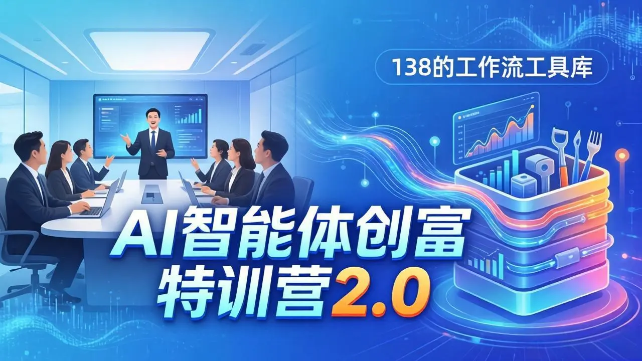AI智能体创富训练营2.0：3天闭门直播+视频课+工具库，从0到1搭建智能体附138个工作流-知峰社