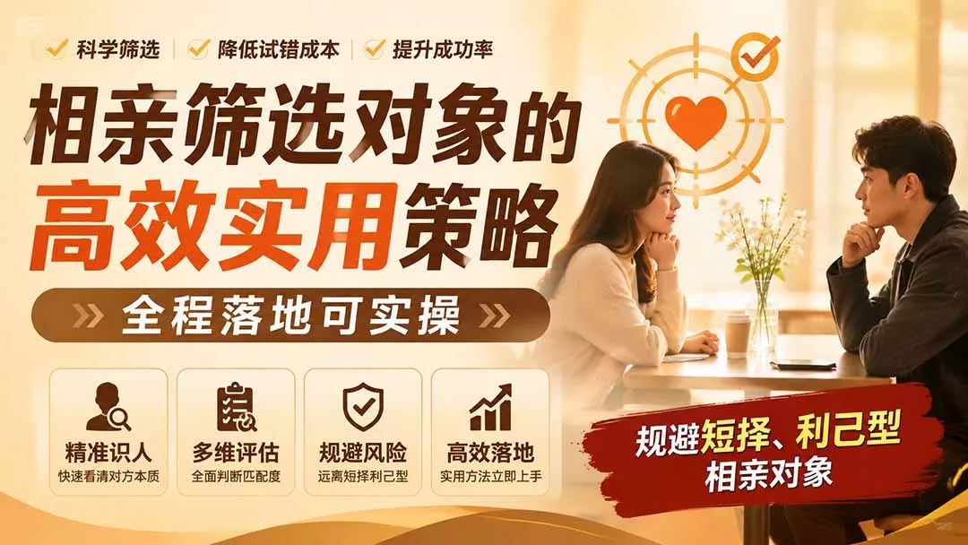 付费文章:相亲筛选对象的高效实用策略,全程落地可实操,规避短择、利己型相亲对象-知峰社