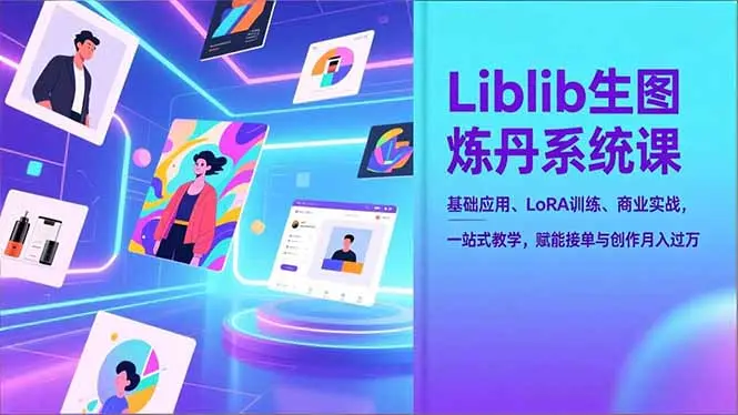 Liblib生图炼丹系统课,基础应用、LoRA训练、商业实战,一站式教学,赋能接单与创作月入过万-知峰研习社